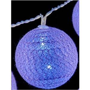 Krist+ lichtsnoer 10 led balletjes - lila paars - 150 cm -batterij