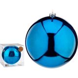Krist - Grote Decoratie Kerstbal - Turquoise Blauw - 20 cm - Kunststof