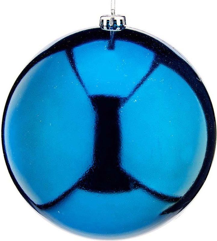 Krist - Grote Decoratie Kerstbal - Turquoise Blauw - 20 cm - Kunststof