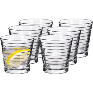 Alessandro Drinkglazen Anillos - 6x stuks - glas - 280 ml - 9 x 9 cm