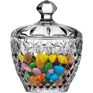 Alessandro Bonbonniere met deksel - Empoli - gedecoreerd glas - 9 x 11 cm - snoeppot