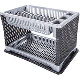 CM - Afdruiprek - Grijs - Kunststof - Voor 12 Borden