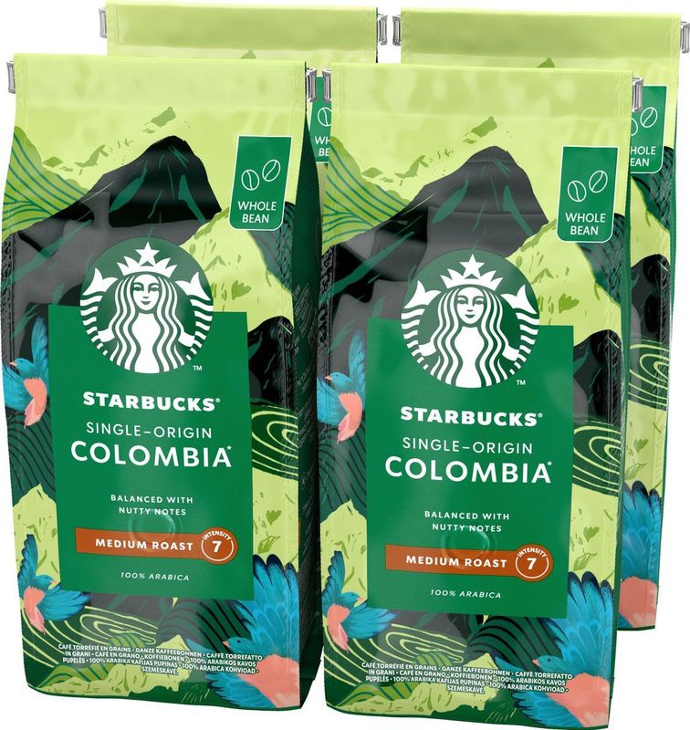 STARBUCKS Single-Origin Colombia, Medium Roast, Koffiebonen 450g (4 Zakken)