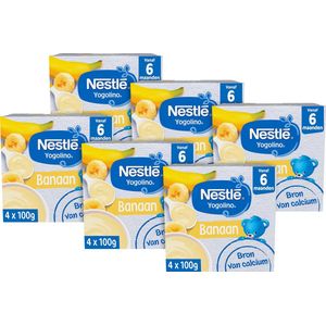 Nestlé Yogolino Banaan - Babytoetje Tussendoortjes 6m+ - 6 doosjes x 4 toetjes