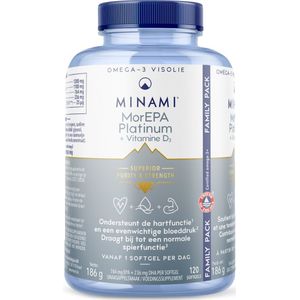 Minami Morepa Platinum Vitamine D3 Caps 120 - Omega-3 Supplement voor Hart, Hersenen en Immuunsysteem
