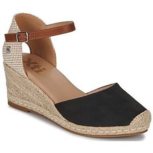 Xti - Valenciaanse Sleehak - Espadrilles - Zwart - Suède/Canvas/Eco-leer