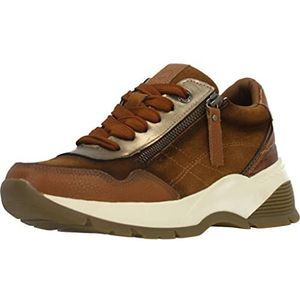 Carmela - 16019503-CAMEL - Leren Sportschoenen - Bruin - Ritssluiting - Casual