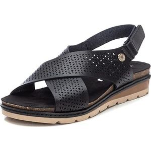 REFRESH 170781 platte sandalen voor dames, zwart.