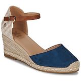 Xtivoor vrouwen. 14074607-TAUPE Bruine leren espadrilles 140746 (39), 5 tot 8 cm, Gesp, Casual, Eco-leer
