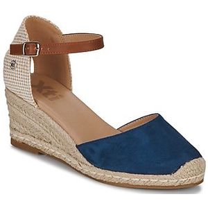 Xtivoor vrouwen. 14074607-TAUPE Bruine leren espadrilles 140746 (39), 5 tot 8 cm, Gesp, Casual, Eco-leer