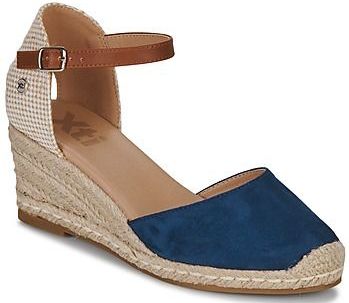 Xtivoor vrouwen. 14074607-TAUPE Bruine leren espadrilles 140746 (39), 5 tot 8 cm, Gesp, Casual, Eco-leer