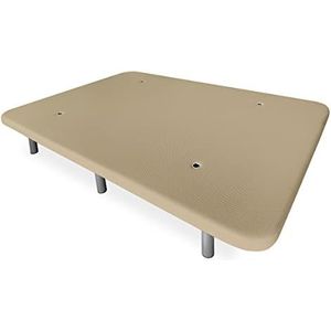 DUÉRMETE ONLINE - Versterkte 3D-gestoffeerde basis, hoge stabiliteit met 5 dwarsstangen en 6 metalen poten, 27 cm, 150 x 190 cm, beige