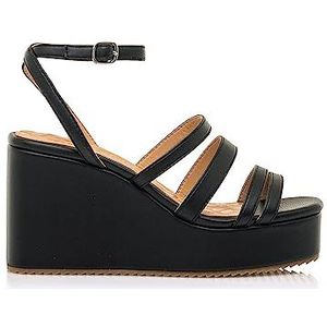 MTNG LOU 53410 Damessandalen met sleehak, casual, met gespsluiting, Zwart, 40 EU