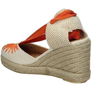 MTNG Dames sleehak sandalen LOUISA 52799 dames | casual sandalen met sleehak | strik sluiting, Beige, 36 EU