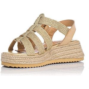 MTNG Wighak sandalen LYDIA 52862 dames sleehak sandalen | casual sandalen met sleehak | gespsluiting, Beige, 36 EU