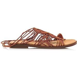 MTNG Maria 53169 Platte damessandalen, casual platte sandalen met strik, Bruin, 41 EU