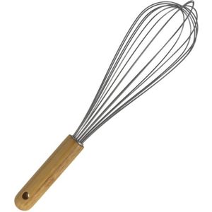 Gerimport - Keukengarde - Zilver - RVS met Bamboe Handvat - 30 cm