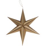 Gerimport Decoratie kerstster - bruin - 40 cm - papier - kerststerren lampion