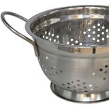 Gerimport Keuken vergiet - zilver - RVS - D18 cm x H12 cm - keuken zeef - keuken accessoires