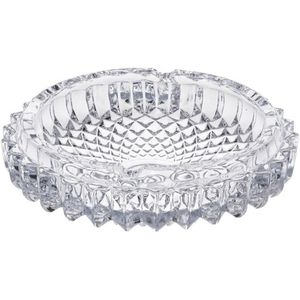 Asbak - rond - gedecoreerd glas - 16 x 4 cm - binnen/buiten - asbakken