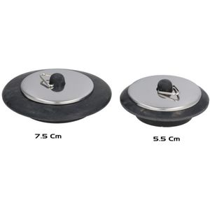 Gerimport - Afvoerstop - Set van 2 - D7.5 cm en D5.5 cm - Gootsteenstop - Keukenaccessoires