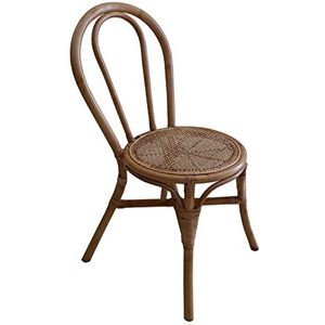 Chillvert KCHSL201 Parma rotan stoel, woonkamer, eetkamer, kantoor, 40 x 52 x 90 cm, gemaakt van natuurlijke vezels en lichte rotan zitting en duurzaam materiaal, bruin, MEDANO