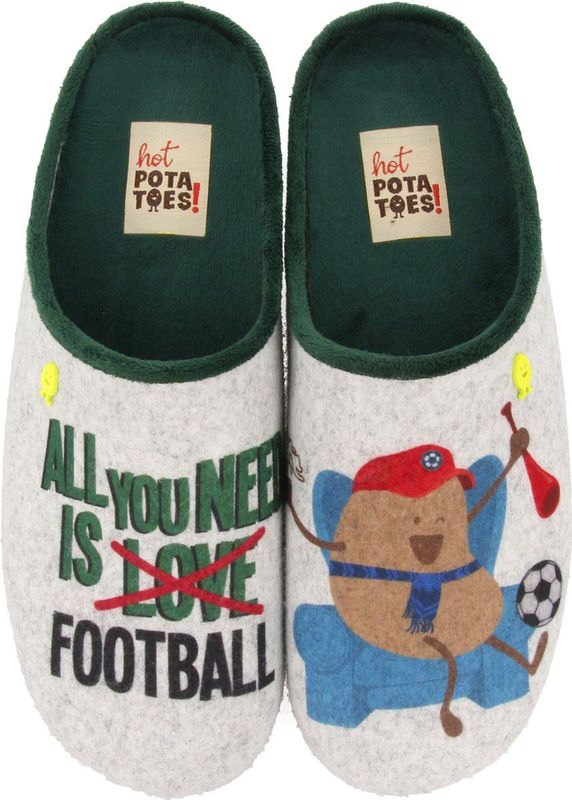 Pantoffel Hot Potatoes Men Kolssas Grey-Schoenmaat 44