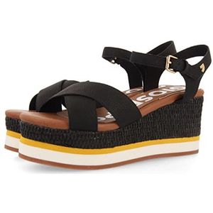 GIOSEPPO Zwarte sandalen met sleehak voor dames, Zwart, 40 EU