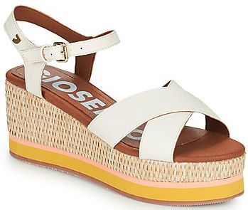 GIOSEPPO Seget Damessandalen met sleehak, zwart, Ivoor, 39 EU