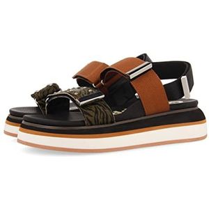 GIOSEPPO Minnela damessandalen met dierenprint, zwart, Zwart, 37 EU