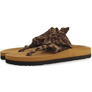 Calenzano Teenslippers voor dames, dierenprint, biologische stijl, Luipaard Print, 37 EU
