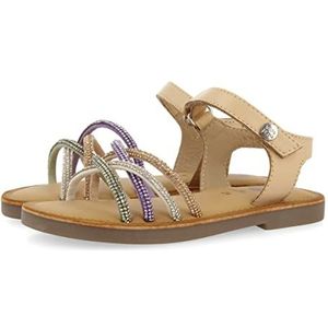 GIOSEPPO Naakte sandalen met strepen met veelkleurige kristallen voor meisjes, Meerkleurig, 31 EU