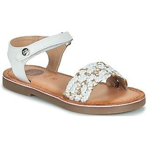 GIOSEPPO WEA Bicolor gevlochten witte leren sandalen voor meisjes, Wit, 27 EU