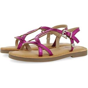 GIOSEPPO Sandalen van koper en leer met riem voor meisjes, Fuchsia, 28 EU