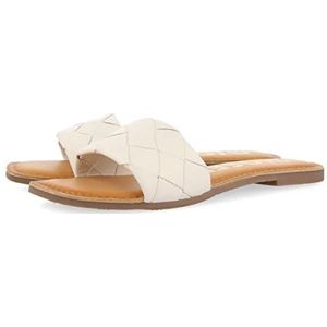 Zwarte sandalen met gevlochten teen voor dames, Ivoor, 36 EU
