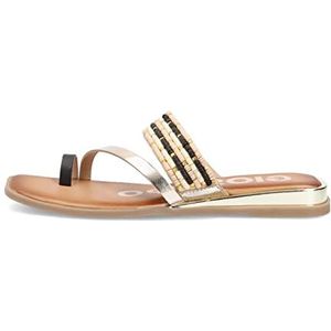 GIOSEPPO Gouden sandalen met parelversiering en mini-sleehak voor dames, goudkleurig, 36 EU