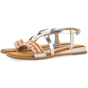 GIOSEPPO DOBROVA Gouden sandalen met parelversiering en mini-wig voor dames, Foema gorro graduación, 37 EU