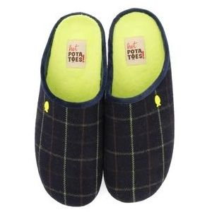 Hot Potatoes - Vidovec - Pantoffel - Blauw - Textiel - Klassiek Patroon