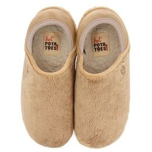 Hot Potatoes - 67844B - Pantoffel - Beige - Textiel - Zachte Binnenzool