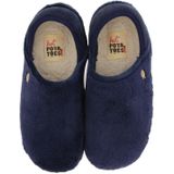 Hot Potatoes - 67844B - Pantoffel - Navy - Textiel - Comfortabel en Wasbaar