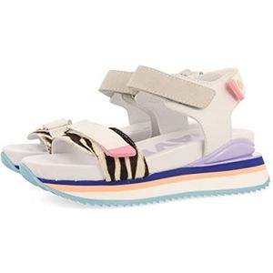 Gioseppo - Dierenprint Sandalen - Wit - Verstelbare Bandjes