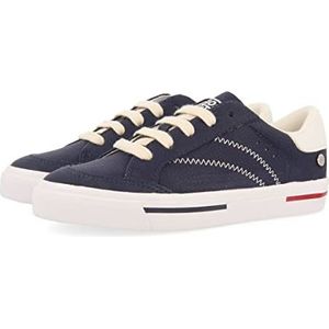 Witte sneakers met blauwe stippen, voor jongens, marineblauw, 34 EU