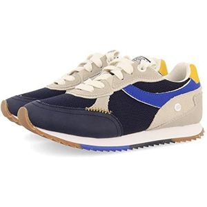 Witte gymschoenen in retro-look voor jongens, ganthier, marineblauw, 32 EU