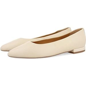 GIOSEPPO Off-White Ballerina's van leer met dunne punt voor dames trappes, Ivoor, 37 EU