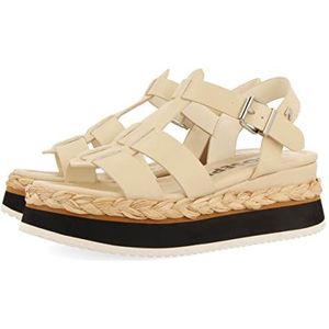 GIOSEPPO Sandalen van leer, met plateau, voor dames, Ivoor, 41 EU