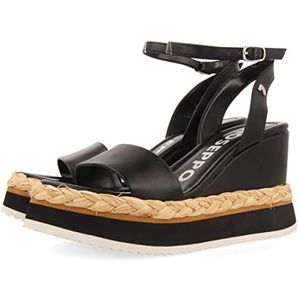 Gioseppo Arniquet, sandalen met sleehak voor dames, zwart, 41 EU, Blanco Y Gris, 41 EU