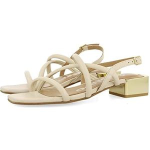 GIOSEPPO Caloocan Off-White sandalen van leer met metalen hak voor dames, Ivoor, 36 EU