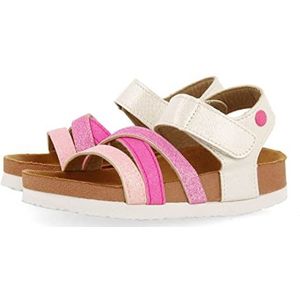 GIOSEPPO Biologische teenslippers voor meisjes, meerkleurig, met glanzende roze tinten, Meerkleurig, 39 EU