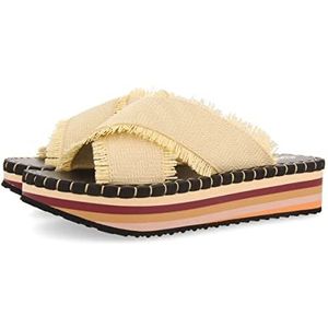 GIOSEPPO Strandflops, beige, met meerkleurige bodem, voor dames, Beige, 37 EU