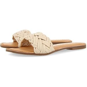 GIOSEPPO Platte Sandalen - Zwart - Ivoor - Duurzaam Gelooid Leer